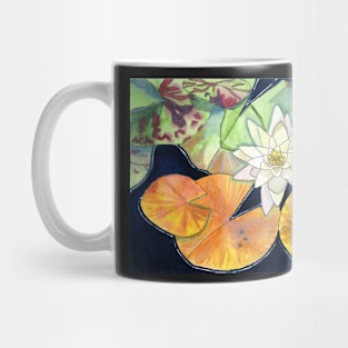 White Waterlily Original Watercolour painting Mug